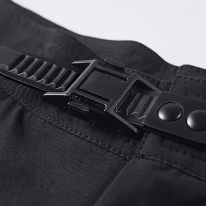 Pantalones cortos Cargo de verano para hombre de alta calidad, cintura elástica, diseño juvenil, Logo impreso, pantalones cortos chinos, patrón sólido, tela peinada hecha - Product Image 5