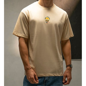 Usine directe en gros coton imprimé personnalisé 240 GSM épaule tombante Cool Fit Streetwear t-shirt surdimensionné - Product Image 4