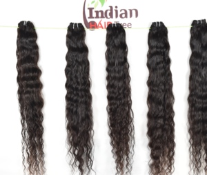 Cheveux humains vierges naturels non traités, couleur noire brute, cuticules alignées, Remy indien, 8-32 pouces, provenant d'un seul donneur - Product Image 1