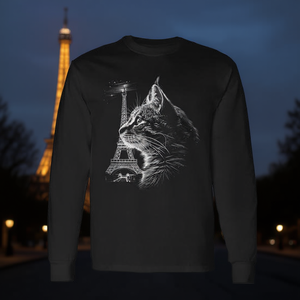 <b>Cat</b> in Paris French <b>Cat</b> Tank <b>Top</b> Long Sleeve Promotional T-Shirt - Product Image 3