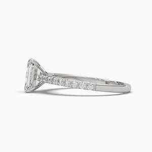 Bague de fiançailles classique solitaire en diamant taille émeraude 1,00 carat, couleur F, clarté VS, diamant de laboratoire en or 14 carats, pour usage quotidien, cadeau - Product Image 4