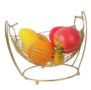 Top Kitchenware Gold <b>Wired</b> Fruit <b>Storage</b> <b>Basket</b> Exporter Customized Handmade Iron <b>Basket</b> for Fruit <b>Storage</b> - Product Image 6