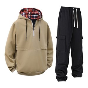 Ensembles de survêtements pour hommes 2 pièces tenues de jogging athlétiques tenues décontractées pour hommes sweats à capuche zippés et pantalons de survêtement - Product Image 1