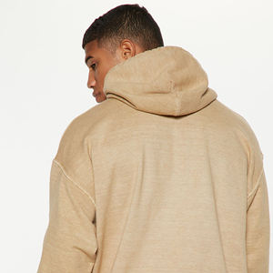 เสื้อสเวตเตอร์มีฮู้ดของผู้ชายผ้าฝ้าย100% เสื้อกันหนาวมีฮู้ดแบบกำหนดเองมีซิปหนาโอเวอร์ไซส์สีพื้น - Product Image 5