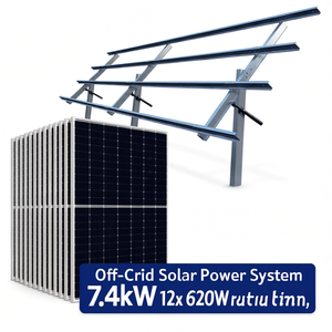 Système d'énergie solaire hors réseau 7,4 kW, kit de montage au sol avec 12 panneaux de 620 W - Product Image 2