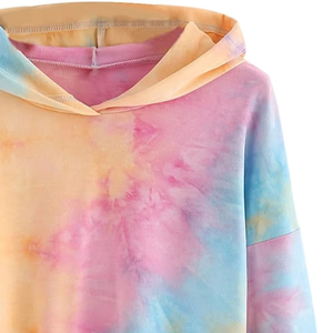 ชุดวอร์มคอตตอน100% มีฮู้ดสำหรับผู้หญิงชุดครอปมีฮู้ดเสื้อผ้าแนวสตรีทแบบลำลองผลิตตามสั่งเปิดไหล่ - Product Image 3