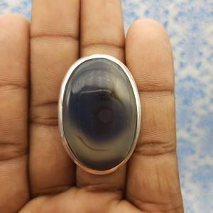 Agate bleue 925 argent massif bague de Style bohème à la mode bande épaisse conception épaisse pour les mariages fêtes artisan fabriqué naturel - Product Image 6