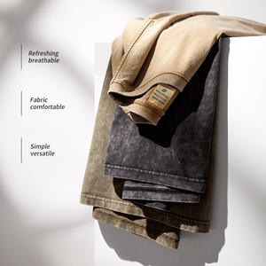 Haute qualité 100% coton 300 Gsm Vintage unisexe surdimensionné poids lourd Streetwear personnalisé Dtg impression lavage à l'acide T-shirt pour hommes - Product Image 3