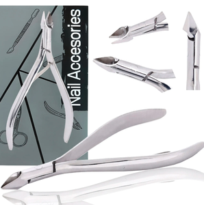 Cortacutículas Curvo de Acero Inoxidable, Mango Ergonómico Duradero, Apertura de Mandíbula Ancha, Herramienta de Manicura de Precisión para el Cuidado de Uñas y Dedos - Product Image 1