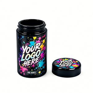 Factory Custom UV Black Violet <b>Glass</b> Jar 50ml 100ml 200ml 500ml 1000mlCR Lid Inner Liner Airtight Smell Proof <b>Packaging</b> - Product Image 3