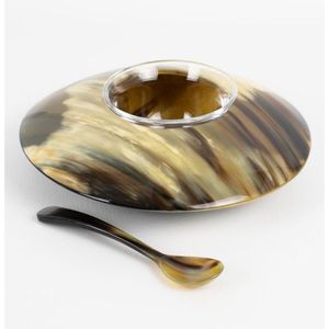 Craftshub, ensaladera de cuerno de búfalo hecha a mano y pulida, Plato decorativo seguro para lavavajillas ecológico y sostenible - Product Image 2