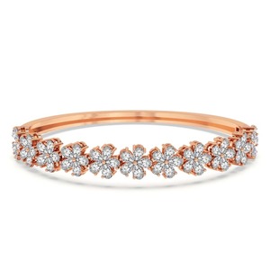 Brazalete Abrible con Diamante Cultivado en Laboratorio con Forma de Pétalo Delicado, Oro Sólido de 14K, 1 Ct Tw, Idea de Regalo para Novia, Estilo Único - Product Image 3