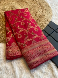 Sari indien de créateur, très demandé, dernière collection, qualité supérieure, sari exclusif, vêtements de fête, vêtements de soirée, vêtements de mariée, très tendance, fantaisie - Product Image 5