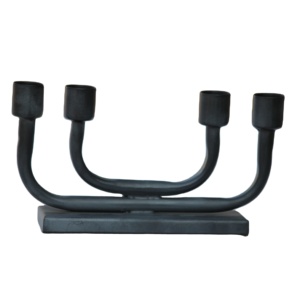 Portavelas de metal decorativo negro con el último diseño sin llama para decoración del hogar y decoración navideña - Product Image 1