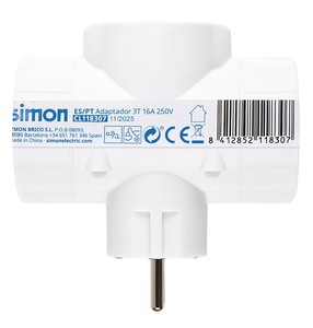 อะแดปเตอร์ชูโก้แบบสามด้าน สีขาว 16A (ไซมอน CL118307) - Product Image 4
