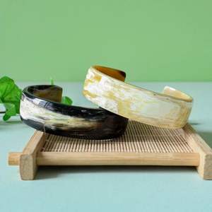 CAPTIVATING NATURAL BUFFALO HORN CUFF BANGLES and <b>Bracelets</b> Made From Real Buffalo Horn, Available in an Assortment of Sizes - Product Image 5