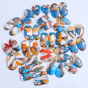 พลอยทองแดงเคลือบแร่เทอร์ควอยส์แบบคู่อัญมณีทรงหลวมสำหรับทำเครื่องประดับ - Product Image 6