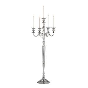 Candelabro de Aluminio Plateado de 5 Brazos con Diseño Atractivo para Decoración de Bodas, Fiestas y Eventos - Product Image 6