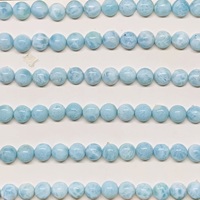 Pierres précieuses semi-précieuses naturelles de Larimar de qualité supérieure AAA, 8 mm, lisses, certifiées IGI, pour la fabrication de bijoux, pierres calibrées en vrac