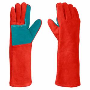 Guantes de soldadura resistentes de calidad superior Guantes DE SEGURIDAD DE cuero de vaca reforzados con protección industrial duradera - Product Image 1