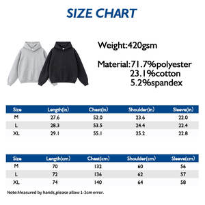 Sudadera con capucha polar 420GSM de alta calidad para hombre, jersey de hombro caído de gran tamaño personalizado teñido liso, sudaderas con capucha con patrón sólido - Product Image 3