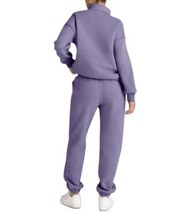 Top Trendy Women's Fashion Sets Breathable Crew Neck 100% Cotton Eco-Friendly Customized Logo Winter Jogger Casual <b>Tracksuit</b> - Product Image 6