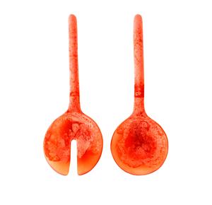 Servidor de ensalada de resina y madera Juego de 2 piezas SERVIDOR DE ENSALADA DE MADERA JUEGO DE 2 ARTÍCULO DE COCINA ÚNICO HECHO A MANO - Product Image 5