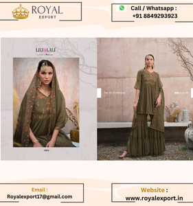 Lanzamiento de un nuevo diseñador exclusivo Pure Handwork en Heavy Georgette con colección de trajes interiores Fabricación por Royal Export - Product Image 5
