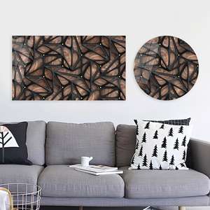 Tableau sur toile imprimé en verre trempé, encadré or, abstrait et élégant, ART EN VERRE TREMPÉ - Product Image 1