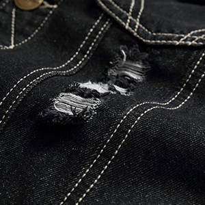 Suministro directo de fábrica Su propio logotipo Hombres Jeans Chaleco Transpirable Tallas grandes Color personalizado Hombres Jeans Chaleco - Product Image 6