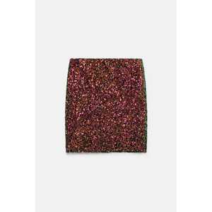 Casual Bodycon Mini Skirt with <b>Sequins</b> Pleat Pencil Styles Midi Length Embroidered Silk Denim Natural Waist Spandex <b>Material</b> - Product Image 2