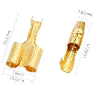 Connecteur à bornes à sertir mâle/femelle avec gaine isolante, en aluminium plaqué laiton, borne à sertir 250V pour automobile - Product Image 5