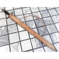 Couteau d'extérieur en acier Damas véritable de haute qualité, couteau multifonctionnel de survie, manche en cuir, personnalisable, collection d'épées OEM