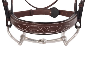 最新のデザイナー高品質本革ハンターホースブライドル、セドウィックファンシーステッチスクエアレイズド & レインズプロフェッショナル - Product Image 4