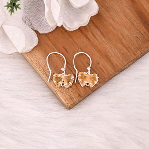 Pendientes Colgantes de Plata de Ley 925 Sólida con Turmalina Natural Tallada y Engaste de Garras, Estilo Boho Vintage - Product Image 2