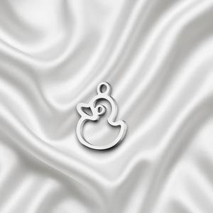 Breloques bébé canard en argent sterling faites à la main pendentif personnalisable pour la fabrication de bijoux - Product Image 5