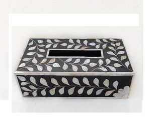 Handmade Bone Inlay Tissue Box Hot Selling 2024 Kitchen Accessories Home and Kitchen Tissue <b>Holder</b> <b>Napkin</b> Organizer - Product Image 3