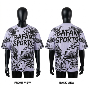 T-shirt homme oversize en coton premium, broderie vintage, impression en relief, logo personnalisé, 100% coton, coupe ample, imprimé. - Product Image 6