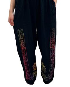 Pantalones Harem Largos de Verano para Mujer, Estilo Bohemio, Viscosa Transpirable, Ecológicos, de Secado Rápido, Estampado Étnico, Corte Regular, para Yoga, Venta al Por Mayor - Product Image 1
