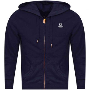 Sudadera con capucha azul marino para hombre Premium Suéter con logotipo en relieve de alta calidad con capucha extragrande 3D personalizada y bordado - Product Image 1