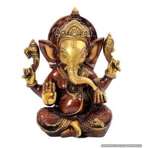 Ídolo de Ganesha de Latón de Estilo Tradicional y Diseño Moderno de Calidad Estándar para las Festividades de Diwali a Precio de Mayoreo - Product Image 3