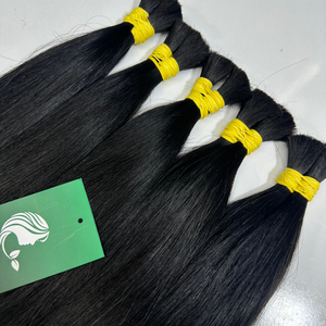 Directamente de fábrica al por mayor de calidad superior ruso personalizado colores Virgen Natural extensiones de cabello a granel Cabelo Humano Natural - Product Image 6