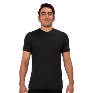 T-shirts en coton épais de haute qualité chiné noir surdimensionné personnalisés propres t-shirts en vrac 50% polyester 25% coton 25% rayonne t-shirts - Product Image 1