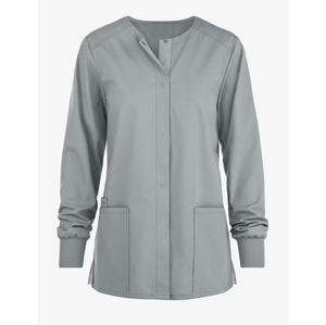 <b>Womens</b> Efficient Nursing Scrub <b>Jacket</b> Soft Durable Stretch Fabric Lightweight Medical Uniform Full Zip <b>Utility</b> Pocket Style - Product Image 4