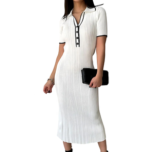 Personalizado OEM y ODM suéter de ganchillo de las mujeres ahueca hacia fuera la mano de manga larga Bodycon Club Dress Nueva Moda Último diseño de impresión vestido - Product Image 3