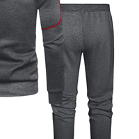 Ensemble de survêtement sportif à capuche pour homme, veste zippée, pantalon de jogging, deux pièces, décontracté, athlétique, hiver, chaud, tenue d'entraînement, streetwear, 100% coton