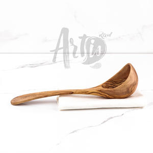 ArtisRaw-Juego de 3 cucharones de sopa de madera de olivo hechos a mano, respetuosos con el medio ambiente, para uso doméstico y en restaurantes - Product Image 5