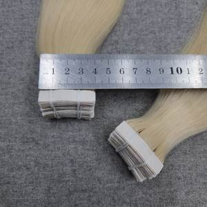 Extensiones de Cabello con Cinta Adhesiva Rubias y con Reflejos # 613, Cabello Virgen Vietnamita y Cabello de Bebé, Color Mixto, Tono Ceniza |   Venta al por Mayor de Fábrica - Product Image 5