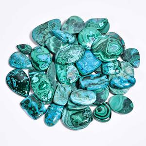 อัญมณีควอตซ์ธรรมชาติ100% อัญมณีทรงหลังเบี้ย chrysocolla Malachite ธรรมชาติสุดๆสำหรับทำเครื่องประดับขายส่งหลวม - Product Image 2