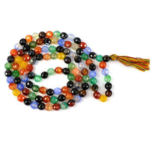 Collier Mala en Cristal d'Onyx Multicolore, Pierre Naturelle de Guérison pour la Force et la Protection - Product Image 2